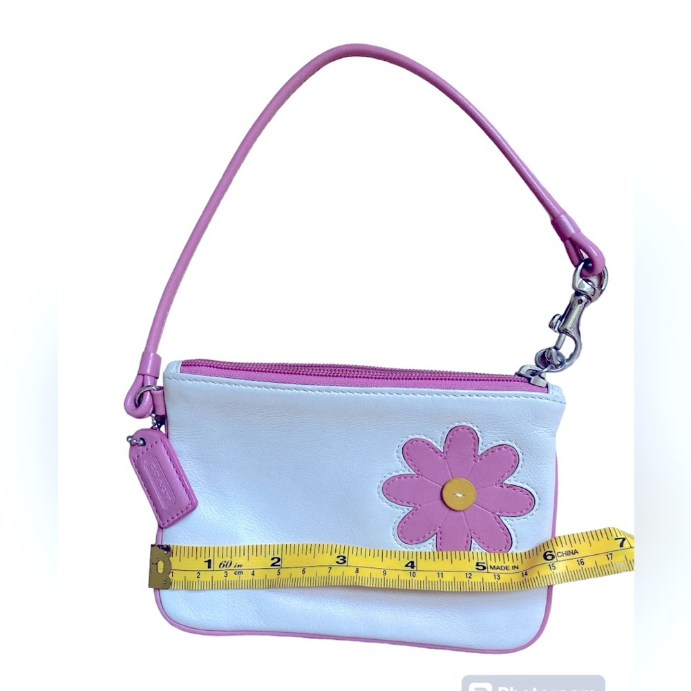 Coach Pink Button Flower Wristlet - Picture 3 of 7